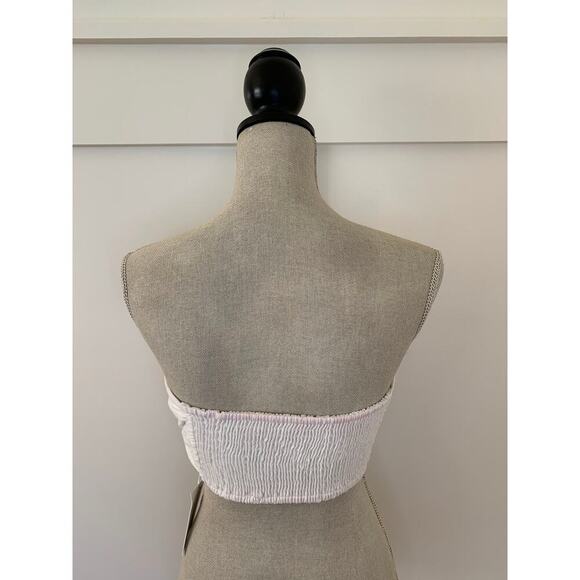 Show Me Your Mumu Kenny Scarf Top in White Linen Size XXL Lined Tie Front Summer - Picture 4 of 4
